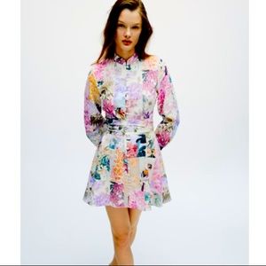 Zara multicolored floral print dress